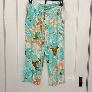 Ambrielle Aqua and Coral Floral Sleep Pants